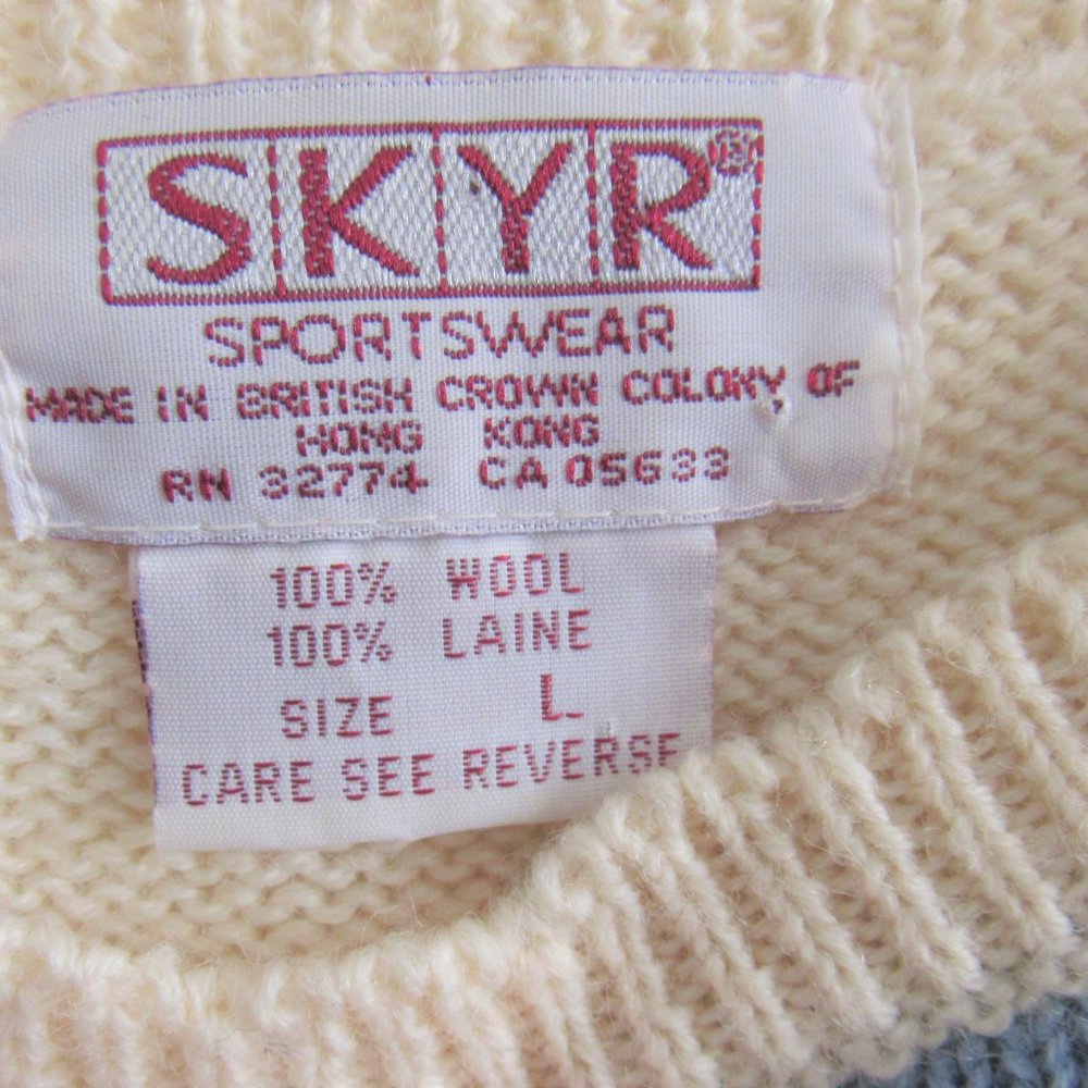 Vintage Skating Pure Wool Cottagecore Sweater - Picture 3 of 3